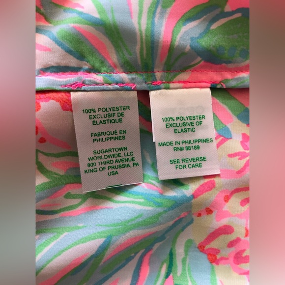 Lilly Pulitzer NWT Smocked Midi short sleeves dress pink green size M - Picture 9 of 9